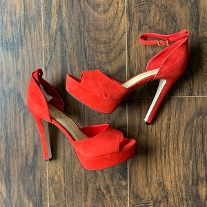 Jessica Simpson Beeya Suede Platform Pumps Sz 9,5